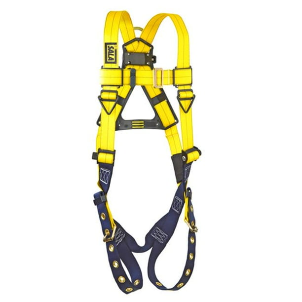 Navy//Yellow Renewed 3M DBI-SALA Delta 1102000 Vest Style Harness Tongue Buckle Leg Straps Back D-Ring Universal